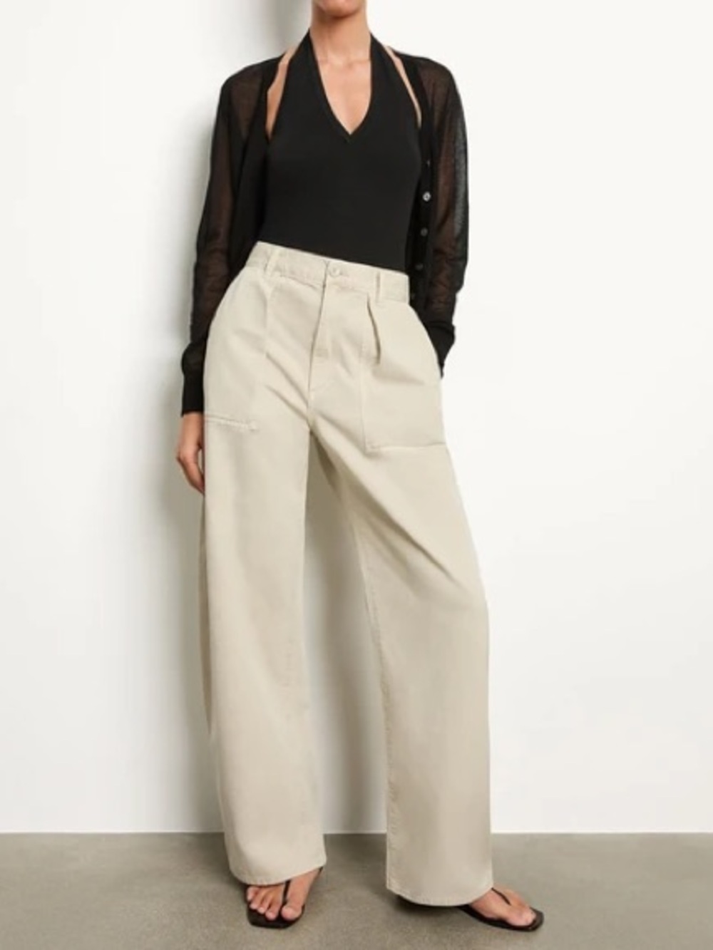 Agolde Sefton Pleated High Waist Barrel Twill Pants 28